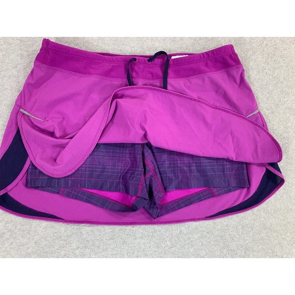 Nike Dri Fit Compression Lined Shorts Skirt (Women's Large) Purple - Picture 5 of 10